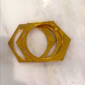 Tory Burch Gold Hexagon Bracelets